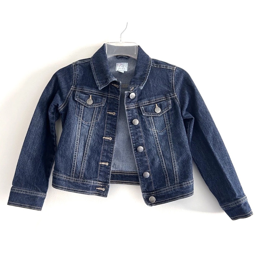 1989 Place Denim Jacket Girls Size 7/8 Blue Button Front Collar